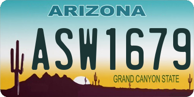 AZ license plate ASW1679