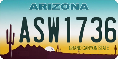 AZ license plate ASW1736