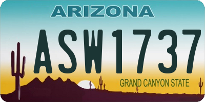 AZ license plate ASW1737