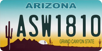 AZ license plate ASW1810