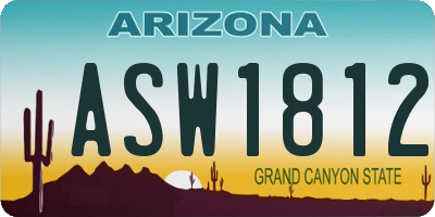 AZ license plate ASW1812