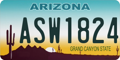 AZ license plate ASW1824