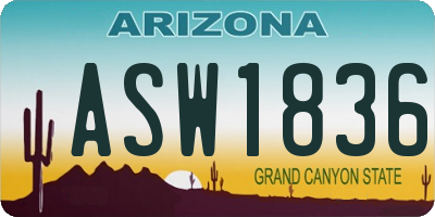 AZ license plate ASW1836
