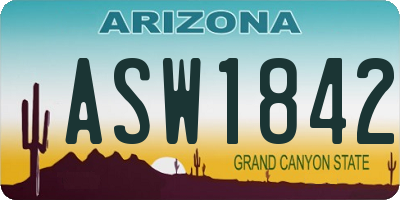 AZ license plate ASW1842