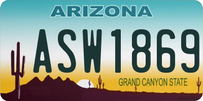 AZ license plate ASW1869