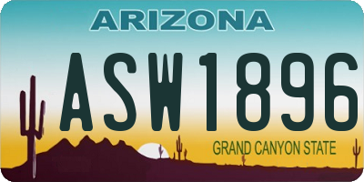 AZ license plate ASW1896