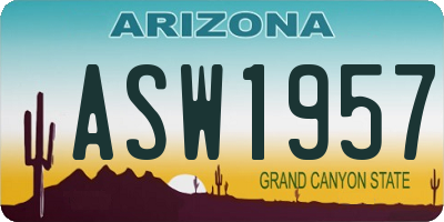 AZ license plate ASW1957