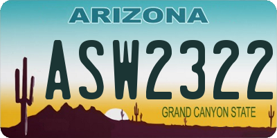 AZ license plate ASW2322
