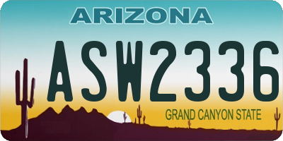 AZ license plate ASW2336