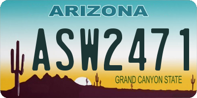 AZ license plate ASW2471
