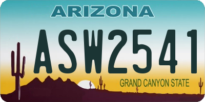 AZ license plate ASW2541