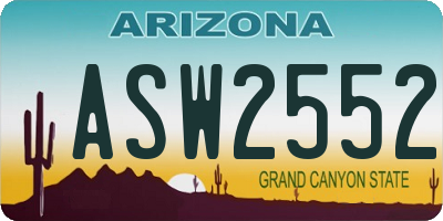 AZ license plate ASW2552