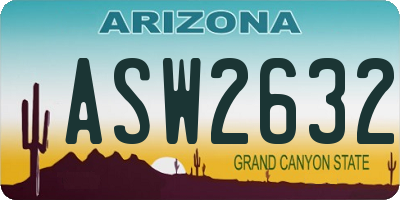 AZ license plate ASW2632