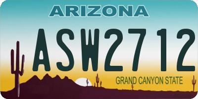 AZ license plate ASW2712