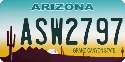 AZ license plate ASW2797