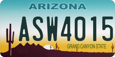 AZ license plate ASW4015