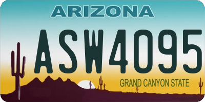 AZ license plate ASW4095