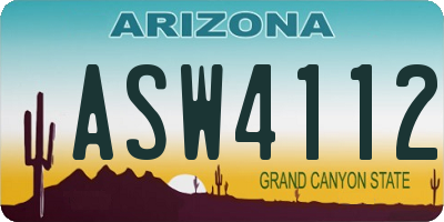 AZ license plate ASW4112