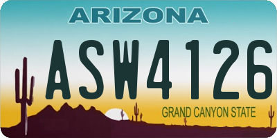 AZ license plate ASW4126
