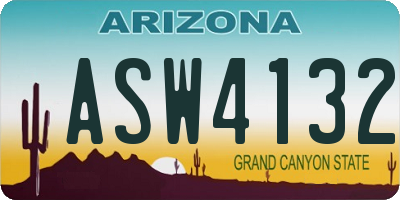 AZ license plate ASW4132