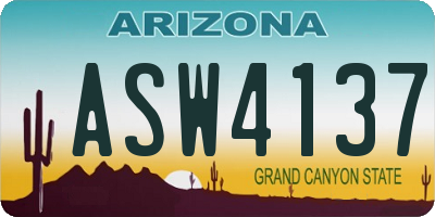 AZ license plate ASW4137
