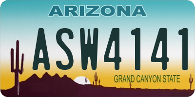 AZ license plate ASW4141