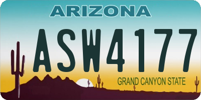 AZ license plate ASW4177