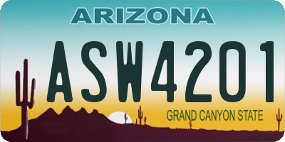 AZ license plate ASW4201