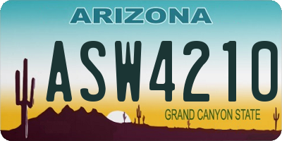AZ license plate ASW4210