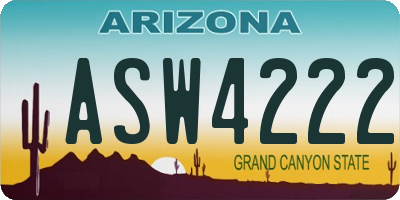 AZ license plate ASW4222