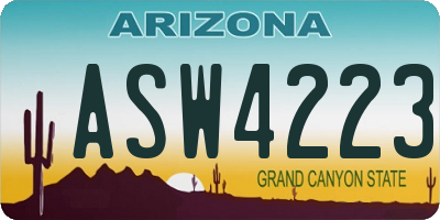 AZ license plate ASW4223