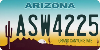 AZ license plate ASW4225