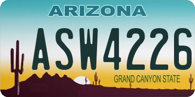AZ license plate ASW4226