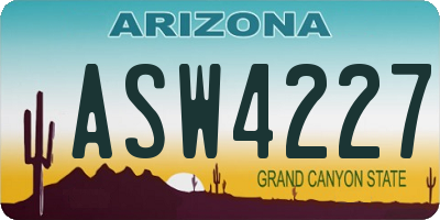AZ license plate ASW4227