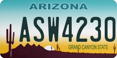 AZ license plate ASW4230