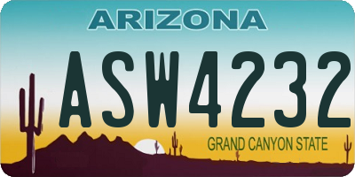 AZ license plate ASW4232