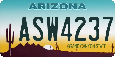 AZ license plate ASW4237