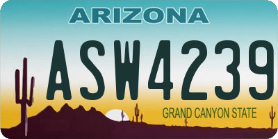 AZ license plate ASW4239