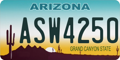 AZ license plate ASW4250