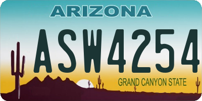 AZ license plate ASW4254
