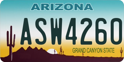 AZ license plate ASW4260