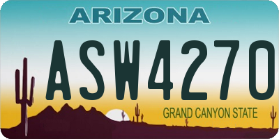 AZ license plate ASW4270