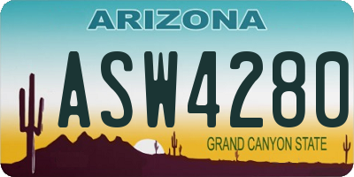 AZ license plate ASW4280