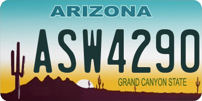 AZ license plate ASW4290