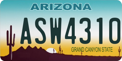 AZ license plate ASW4310