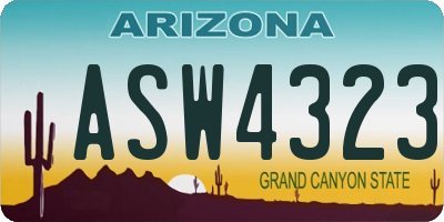 AZ license plate ASW4323