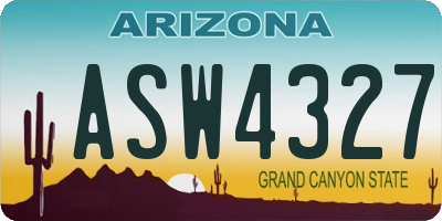 AZ license plate ASW4327