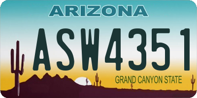 AZ license plate ASW4351