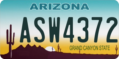 AZ license plate ASW4372