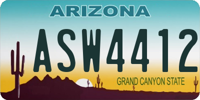AZ license plate ASW4412